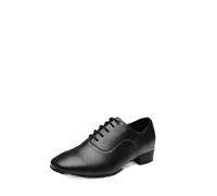 Chaussures de danse homme Chaussures De Danse Salon For Hommes En Cuir PU Blanc Et Noir, Salsa Tango, Latine Latin dance shoes man(Matte Black,FR40-25cm)