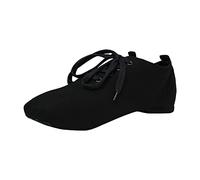 Chaussures de danse jazz à lacets pour femme - Ballerines modernes - Haute durabilité - Talon en caoutchouc - Semelle fendue - Pour tango latin - Chaussures de fête, Noir , 40 EU