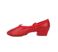 Chaussures de Danse Jazz Femmes Filles Salsa Chaussures de Danse Latine Pratique Ballet Salle de Bal Tango Chaussure professeurs Professionnels Baskets de Danse(Leather Red,9)