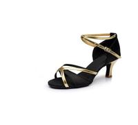 Chaussures De Danse Latine À La Mode for Femmes Et Filles, Tango Salsa for Dames, Sandales Talons Hauts Fond Souple, 5/7(805 Black Satin 7cm,41)