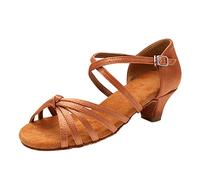 Chaussures de danse latine à la mode pour femme avec semelle souple, confortables et antidérapantes pour des performances élégantes et une danse détendue, marron, 41 EU