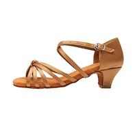 Chaussures de danse latine à la mode pour femme avec semelle souple, confortables et antidérapantes pour des performances élégantes et une danse détendue, kaki, 41 EU