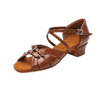 Chaussures De Danse Latine Chaussures de Danse for Filles et Femmes, Chaussures Latines for Salle Bal, Tango Moderne, for Spectacle, Sandales Salsa, Talon 3.5CM(Brown A,34 (22cm))