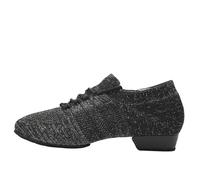 Chaussures De Danse Latine Chaussures de Danse tricotées for Femmes, Baskets à Semelle Souple et Talons Bas, Chaussures d'entraînement Latine, Ballet, Jazz, Salle Bal, for Filles(Black01,37)