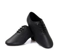 Chaussures de danse latine en cuir for hommes, baskets modernes for salle bal internationale, carrées, à semelle souple, for garçons et enfants pour Jazz Latin Rumba Cha Cha,Aptitude(Leather,37)