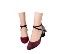 Chaussures de Danse Latine Femme Bout Fermé Talon Chaussures De Salsa Tango Valse Fête Sociale pour Jazz/Latin/National Mark/Rumba/Cha Cha