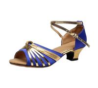 Chaussures De Danse Latine Femme pour Talons Hauts Confortables Sandales Dorées Danse Rythmique Chaussure High Heels Escarpins Chaussures Souples Femme Pole Dance (Sky Blue, 36)