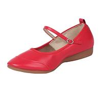 Chaussures de Danse Latine Femme Rétro Souple Antidérapant pour lsa Confortable Bride Réglable ode Classique Mariage Performance Synthétique Chaussure Heels Dance (Red, 40)