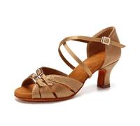 Chaussures de Danse Latine for Femmes, Chaussures Pole Dance, Salsa Moderne, Tango, Latines à Talons Hauts réglables for Filles(Q FU-6CM,41)