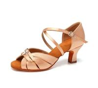 Chaussures de Danse Latine for Femmes, Chaussures Pole Dance, Salsa Moderne, Tango, Latines à Talons Hauts réglables for Filles(Pink-6CM,41)