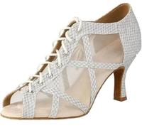Chaussures de Danse Latine for Femmes, Semelle en Daim et Maille Respirante, for fête Mariage, Salle Bal, Jazz, Tango, entraînement pour Femme(White 5.5cm,37)