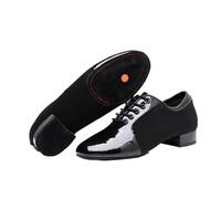Chaussures de Danse Latine Homme Chaussures de Danse Modernes for Hommes, Chaussures Latines Tango en Tissu Oxford, Talons 2.5cm, Respirantes, Douces, for Salle Bal Sociale(Two Point Bottom,39 EU)