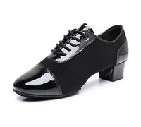 Chaussures de Danse Latine Homme Chaussures de salsa latine hommes : Design élégant patchwork noir, parfait le jazz, le tango ou les danses salon, offrant confort soutien sur la piste danse.(43)