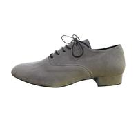 Chaussures de Danse Latine Homme Chaussures Modernes en Faux Daim avec Lacets, Chaussures de Danse Latine for Hommes, Semelle Caoutchouc Gris, Talon 2.5CM(Color3,35 EU)
