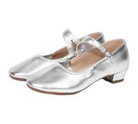 Chaussures de danse latine pour femme - Chaussures basses élégantes et mignonnes - Chaussures pieds nus Mary Jane - Semelle souple - Boucle de ballet - Chaussures de marche à talon bloc - Chaussures