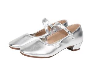 Chaussures de danse latine pour femme - Chaussures basses élégantes et mignonnes - Chaussures pieds nus Mary Jane - Semelle souple - Boucle de ballet - Chaussures de marche à talon bloc - Chaussures