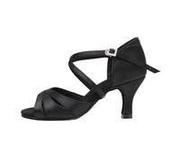 Chaussures De Danse Latine pour Femme Chaussures de Danse Latine for Femmes, Baskets Tango Jazz for Dames et Filles, Semelle Souple en Daim 5/7cm pour Danse(Black 7cm,39)