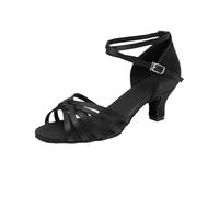 Chaussures De Danse Latine pour Femme Chaussures de Danse Latine for Femmes et Filles, Baskets Professionnelles à Semelle Souple 5/7cm for la Pratique du Jazz Salsa pour Danse(Black 5cm,41)