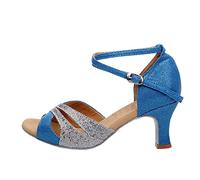 Chaussures de danse latine pour Femmes Élégantes à bout ouvert Chaussures Tango Femme Tango Tangera Bachata Kizomba Sandales avec Sangle de Cheville Professionnel pour Tango Kizomba Bachata d'Été, Un