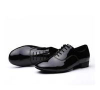Chaussures de danse latine pour homme - Baskets pour homme - Chaussures de danse latine modernes - Tango - Chaussures de danse standard nationale (noir brillant, 42)