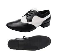 Chaussures de danse latine pour homme - Chaussures de danse douce en cuir de vache - Chaussures latines pour homme - Pour jazz, tango, valse, salle de bal, spectacle de scène (semelle en caoutchouc