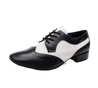 Chaussures de danse latine pour homme - Chaussures de danse douce en cuir de vache - Chaussures latines pour homme - Jazz Tango Valse - Pour salle de bal - Chaussures de spectacle de scène (semelle en