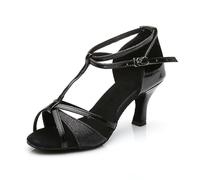 Chaussures de danse latino-américaines 2026 avec semelle souple, talons confortables, idéales pour la pratique de la danse de salon, Noir , 37 EU