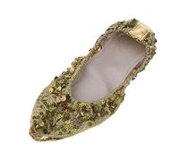 Chaussures de danse orientale antidérapantes à semelles souples pour femme et fille Taille S Doré, Golden L, Medium