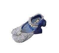 Chaussures de danse performantes pour filles avec perles décoratives en cristal pour les occasions festives ainsi que les cours de ballet, les spectacles sur scène, bleu, 35 EU