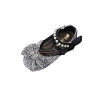 Chaussures de danse performantes pour filles avec perles décoratives en cristal pour les occasions festives ainsi que les cours de ballet, les spectacles sur scène, Noir , 34 EU
