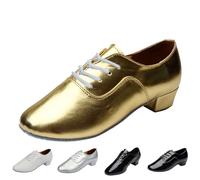 Chaussures de danse pour homme avec semelle en cuir, respirantes, chaussures à lacets, chaussures de salle de bal latine, chaussures de danse tango, salsa, chaussures de danse à talon, chaussures