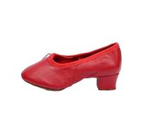 Chaussures de Danse qualité for Femmes Talon Moyen en Cuir Filles Chaussures Ballet Ventre Yoga Enseignants(Genuine Leather RD,6)