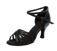 Chaussures de danse rétro pour femme avec talon moyen pour mariages et événements en plein air, Noir , 38 EU