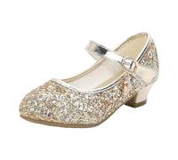 Chaussures de danse scintillantes pour filles, chaussures de danse pour enfants, idéales pour l'école et les activités d'automne, or, 32 EU