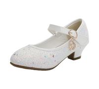 Chaussures de danse scintillantes pour filles, chaussures de danse pour enfants, idéales pour l'école et les activités d'automne, Blanc., 35 EU