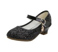 Chaussures de danse scintillantes pour filles, chaussures de danse pour enfants, idéales pour l'école et les activités d'automne, Noir , 36 EU