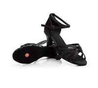 Chaussures de danse standard et latine pour femme - Escarpins d'été ouverts sur le devant - Chaussures à talons croisés - Sandales à talons hauts - Sandales creuses - Respirantes - Chaussures de fête