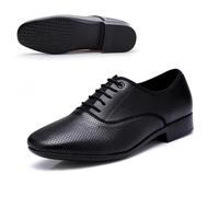 Chaussures de danse Standard for hommes, chaussures salle bal professionnelles en cuir véritable, latine for compétition d'entraînement pour Jazz Latin Rumba Cha Cha,Aptitude(Perforated polyureth,43)