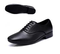 Chaussures de danse Standard for hommes, chaussures salle bal professionnelles en cuir véritable, latine for compétition d'entraînement pour Jazz Latin Rumba Cha Cha,Aptitude(Punched wool bottom,40)