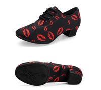 Chaussures De Danse Unisexes À Semelle Souple, For Hommes, Femmes Et Filles, For Salle Bal, Tango Moderne, Jazz, Performance, Pratique, Salsa pour Jazz Latin Rumba Cha Cha,Aptitude(Rubber sole 3cm,34)