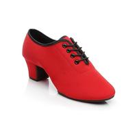 Chaussures de Danse Unisexes for Hommes et Femmes, Chaussures Latine, Moderne, Salsa, Tango, Jazz, Salle Bal, Talon carré, 3,5/5 cm(Red 5cm 2R,35)