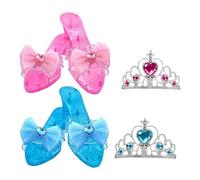 Chaussures de déguisement de princesse - Chaussures de princesse pour fille, chaussures de fête de princesse, faites comme si vous jouez, talons compensés hauts avec couronne - pour les fêtes sur