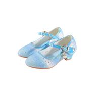 Chaussures de fête à talons hauts for filles, cadeau d'anniversaire, sandales arc-en-ciel, chaussures en cuir et cristal(Blue,35)