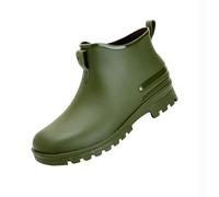 Chaussures De Football Crampons Fer Soft Short Rain Boots for Womens Ankle Rainboot Garden Boot Ladies Rubber Outside Work with Comfort Bottes Hiver Chaudes (Green, 40)