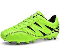 ASHION Chaussures de Football Garçon FG/AG Spike Crampons Professionnel Antidérapant Athlétisme Entrainement,C Grün,37 EU