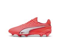 Puma King Ultimate Launch Adults Firm Ground Football Boots Rouge/Blanc 8.5 (42.5) Male