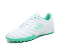 Chaussures de football pour enfant légères et résistantes, chaussures de sport pour enfant avec crampons bas pour entraînement sur l'herbe synthétique, vert, 42 EU