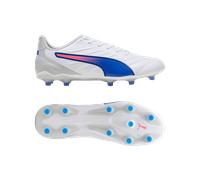 PUMA Mixte King Pro FG/AG Soccer Shoe, White-Bluemazing-Flat Light Gray, 41 EU
