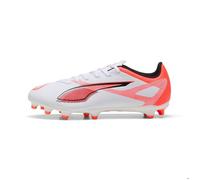 Puma Ultra 5 Play FG/AG, Chaussure de Football Unisexe, Puma White-Puma Black-Glowing Red,
