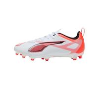 PUMA Ultra 5 Play FG/AG JR Chaussure de Football, White Black-Glowing Red, 35 EU